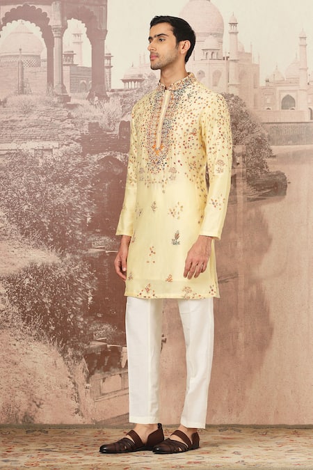 Buy Asuka Yellow Silk, Cotton Cut Work Floral Zari Embroidered Kurta Set Online at Aza Fashions Buy_Asuka_Yellow Silk, Cotton Cut Work Floral Zari Embroidered Kurta Set _Online_at_Aza_Fashions