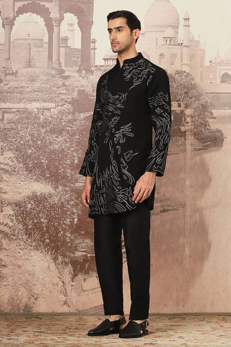 Buy Asuka Black Lace Zari Abstract Embroidered Kurta Set Online at Aza Fashions Buy_Asuka_Black Lace Zari Abstract Embroidered Kurta Set _Online_at_Aza_Fashions