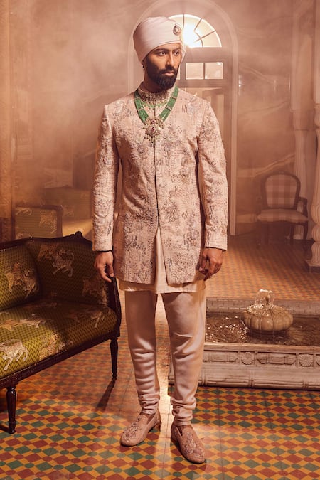 Asuka Embroidered Velvet Bandhgala & Kurta Set 