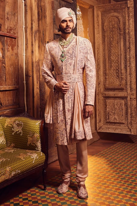 Asuka Moti Embroidered Sherwani With Kurta Set 