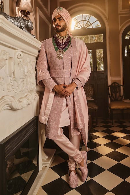 Asuka Zari Embroidered Sherwani With Kurta Set 