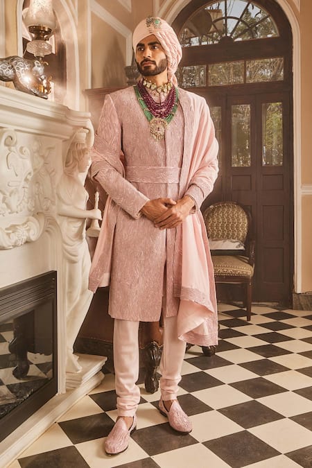 Asuka Zari Embroidered Sherwani & Kurta Set 