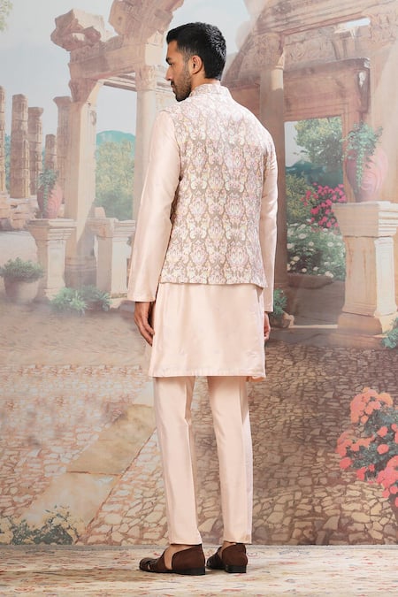 Asuka Floral Embroidered Bundi Kurta Set 