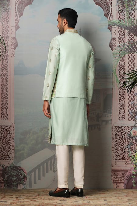 Asuka Fern Embroidered Bundi Kurta Set 