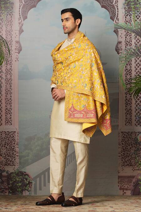 Asuka Floral Resham & Zari Embroidered Stole 