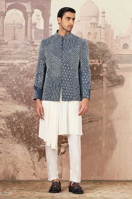 Asuka Kantha Bloom Embroidered Bandhgala With Pant 