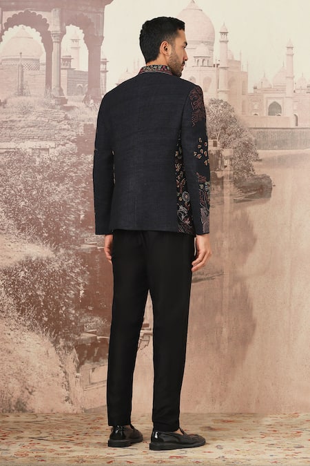 Asuka Floral Kantha Embroidered Bandhgala Set 