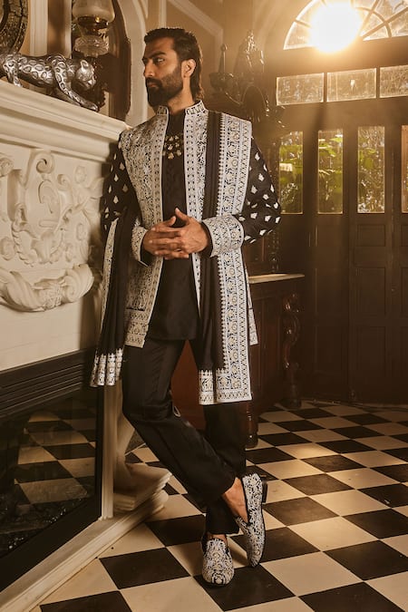 Asuka Embroidered Sherwani Jacket Set 