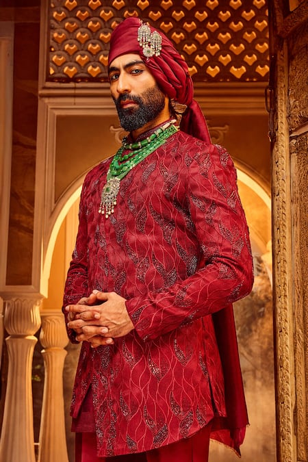 Asuka Foliage Embroidered Sherwani Set 