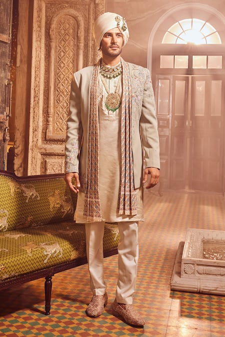 Asuka Fleur French Knot Embroidered Sherwani Set 