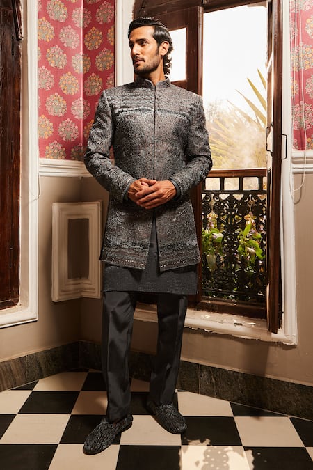 Asuka Starry Embroidered Sherwani Pant Set 