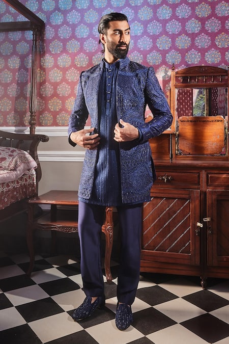 Asuka Bliss Bloom Embroidered Sherwani Jacket Set 