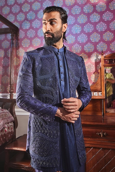 Asuka Bliss Bloom Embroidered Sherwani Jacket Set 