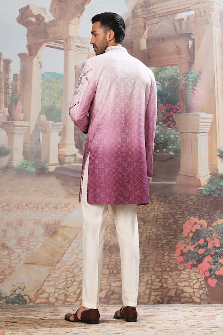 Asuka Ombre Floral Embroidered Sherwani With Pant 