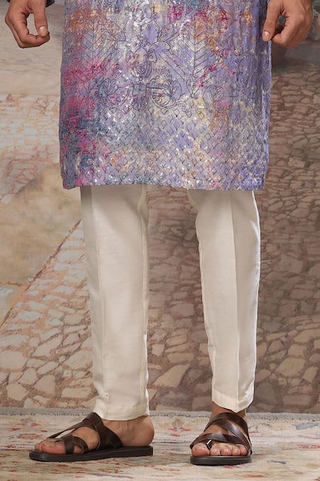 Asuka_Multi Color Silk Sequins, Embroidery Kurta Set With Pant _Online_at_Aza_Fashions