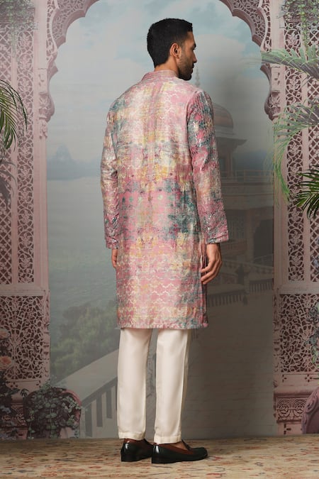 Shop Asuka Multi Color Silk Sequins, Embroidery Kurta Set at Aza Fashions Shop_Asuka_Multi Color Silk Sequins, Embroidery Kurta Set _at_Aza_Fashions