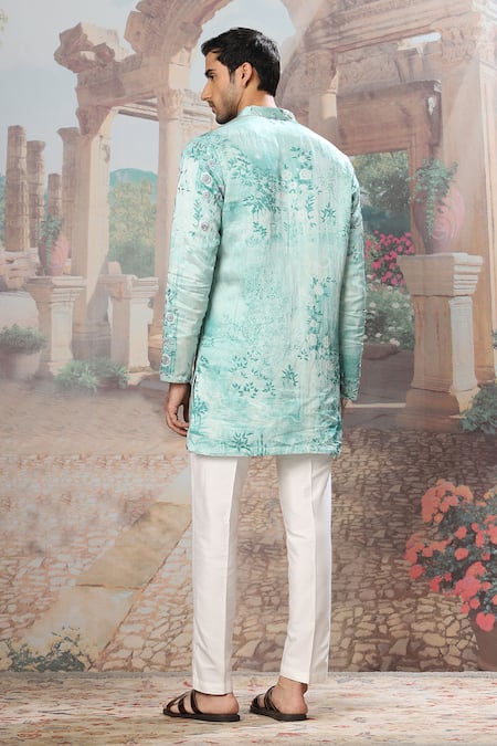 Asuka Sage Green Floral Print Kurta Set 