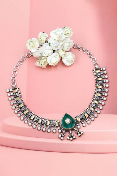 Sangeeta Boochra Hydro Stone Studded Choker Necklace 