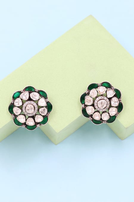 Sangeeta Boochra Ornate Splendor Moissanite Studs 