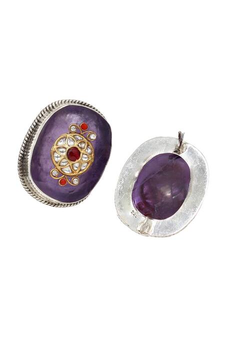 Sangeeta Boochra Purple Crystals Hydro Embellished Phoolan Studs Online at Aza Fashions Sangeeta Boochra_Purple Crystals Hydro Embellished Phoolan Studs _Online_at_Aza_Fashions