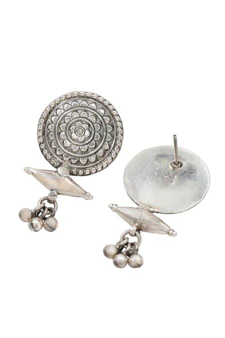 Buy Sangeeta Boochra Silver Plated Mandala Spike Stud Earrings Online at Aza Fashions Buy_Sangeeta Boochra_Silver Plated Mandala Spike Stud Earrings _Online_at_Aza_Fashions
