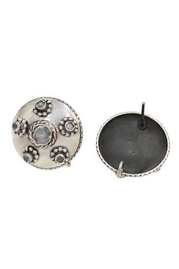 Sangeeta Boochra White Silver Hydro Boho Bloom Studs Online at Aza Fashions Sangeeta Boochra_White Silver Hydro Boho Bloom Studs _Online_at_Aza_Fashions