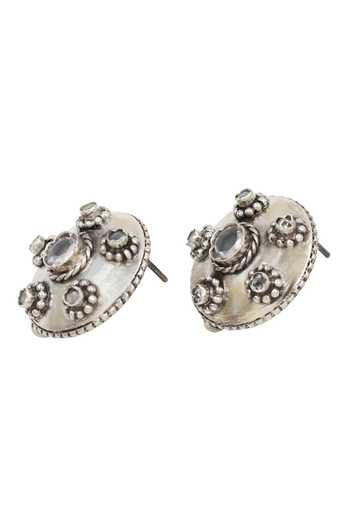 Buy Sangeeta Boochra White Silver Hydro Boho Bloom Studs Online at Aza Fashions Buy_Sangeeta Boochra_White Silver Hydro Boho Bloom Studs _Online_at_Aza_Fashions
