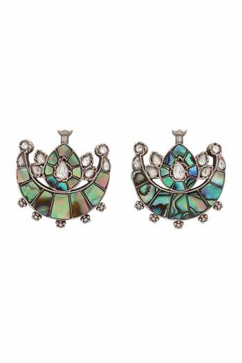 Sangeeta Boochra Multi Color Pearls Mother Of Chand Studs Online at Aza Fashions Sangeeta Boochra_Multi Color Pearls Mother Of Chand Studs _Online_at_Aza_Fashions