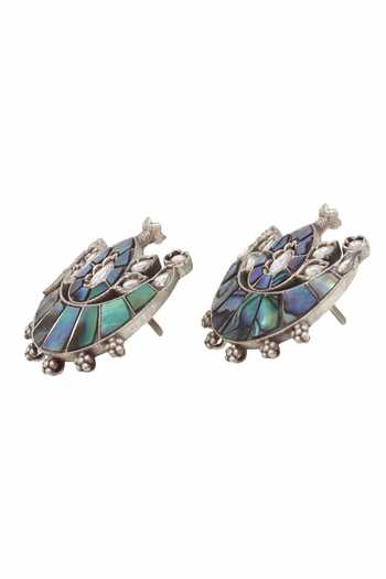 Shop Sangeeta Boochra Multi Color Pearls Mother Of Chand Studs Online at Aza Fashions Shop_Sangeeta Boochra_Multi Color Pearls Mother Of Chand Studs _Online_at_Aza_Fashions