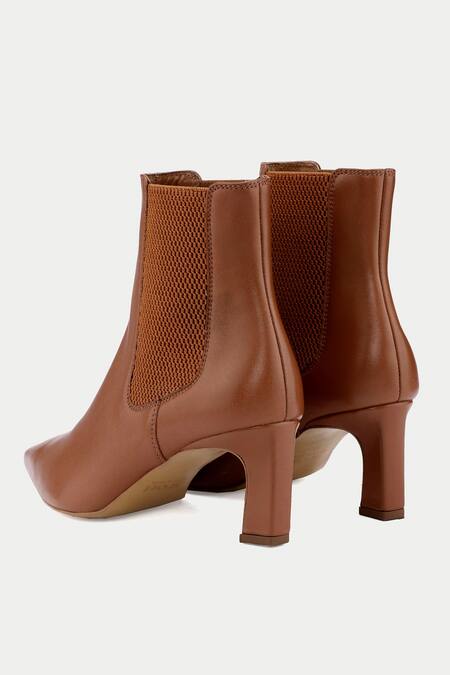 Oroh_Brown Tan Pointed Toe Ankle Boots _at_Aza_Fashions