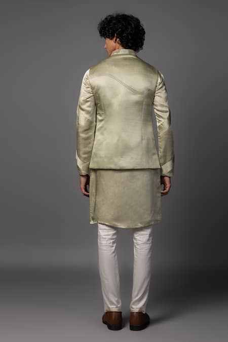 PAARSH Elephant Embroidered Bundi & Kurta Set 