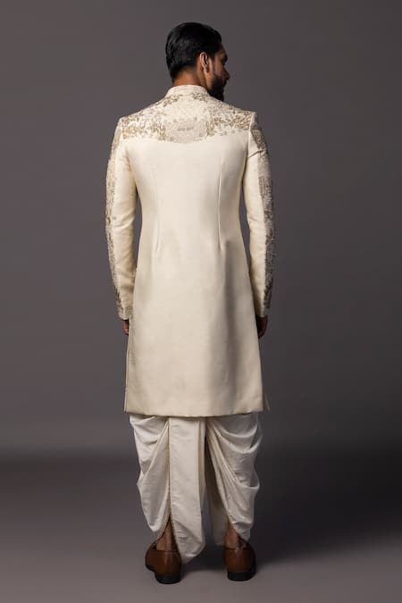 PAARSH Ivory Dori Embroidered Sherwani Set 