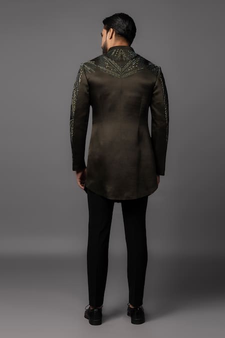 PAARSH Sunburst Embroidered Achkan With Pant 