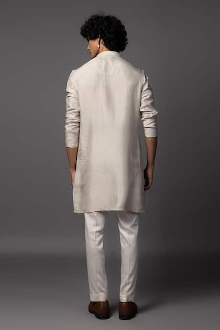 PAARSH Resham Embroidered Grey Kurta Set 