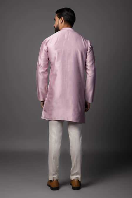 Shop PAARSH Purple Silk, Cotton Embroidery Thread Lilac Kurta Set at Aza Fashions Shop_PAARSH_Purple Silk, Cotton Embroidery Thread Lilac Kurta Set _at_Aza_Fashions