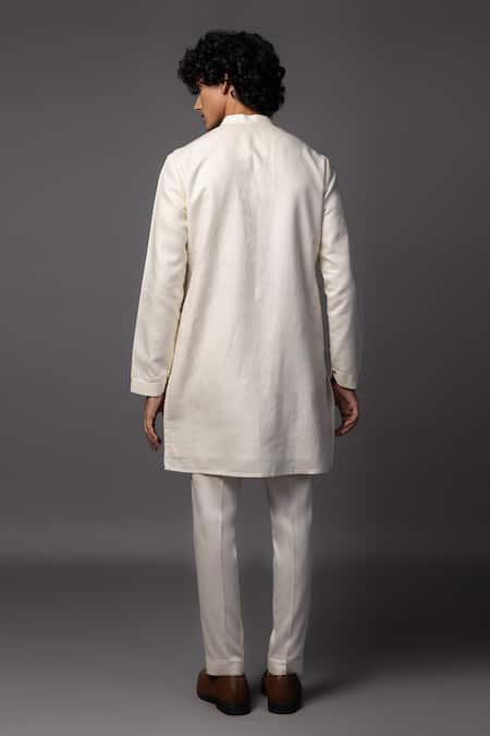 Shop PAARSH Ivory Bamboo Embroidery Resham Kurta Set at Aza Fashions Shop_PAARSH_Ivory Bamboo Embroidery Resham Kurta Set _at_Aza_Fashions