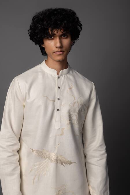 Buy PAARSH Ivory Bamboo Embroidery Resham Kurta Set Online at Aza Fashions Buy_PAARSH_Ivory Bamboo Embroidery Resham Kurta Set _Online_at_Aza_Fashions