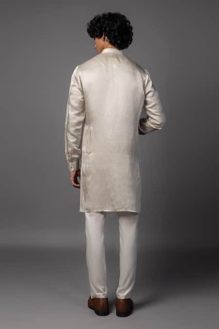 PAARSH Grey Resham Embroidered Kurta Set 