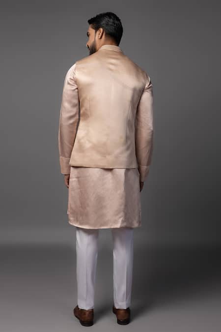 PAARSH Geometric Butterfly Embroidered Bundi Set 