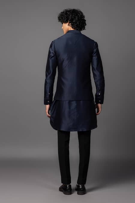 PAARSH Chanderi Quilted Bundi Kurta Set 