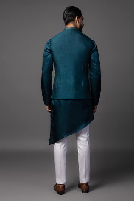 PAARSH Shiv Parvati Embroidered Bundi Kurta Set 