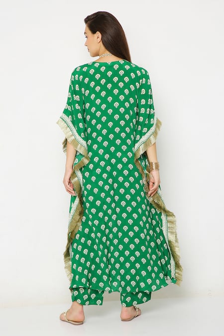 Neha Mehra Floral Butti Print Kaftan Set 