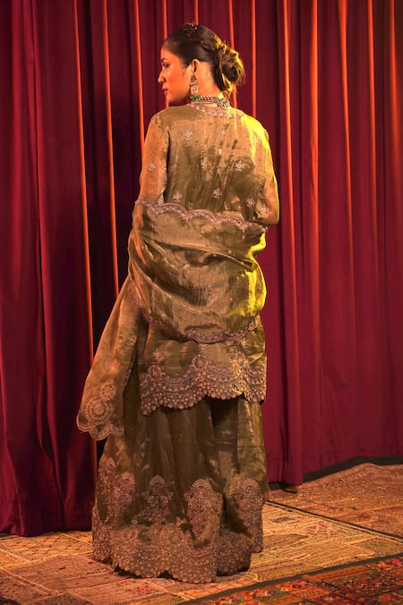 Nabo Floral Embroidered Kurta Sharara Set 