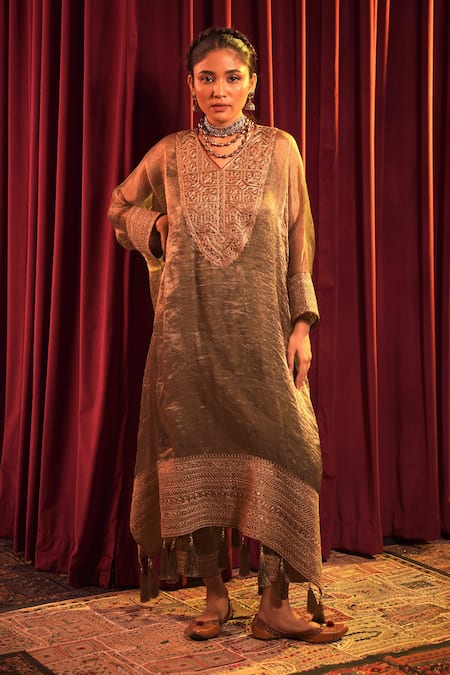 NABO Embroidered Dori Sequin Kaftan Set 