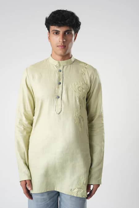 Orthodox Floral Aari Embroidered Kurta 