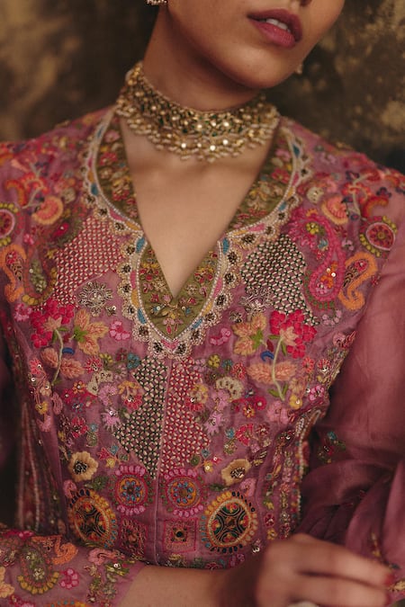 Buy Petticoat Lane By Divya Purple Organza Pearls, Sequins Floral Embroidered Peplum Top And Sharara Set Online at Aza Fashions Buy_Petticoat Lane By Divya_Purple Organza Pearls, Sequins Floral Embroidered Peplum Top And Sharara Set _Online_at_Aza_Fashions