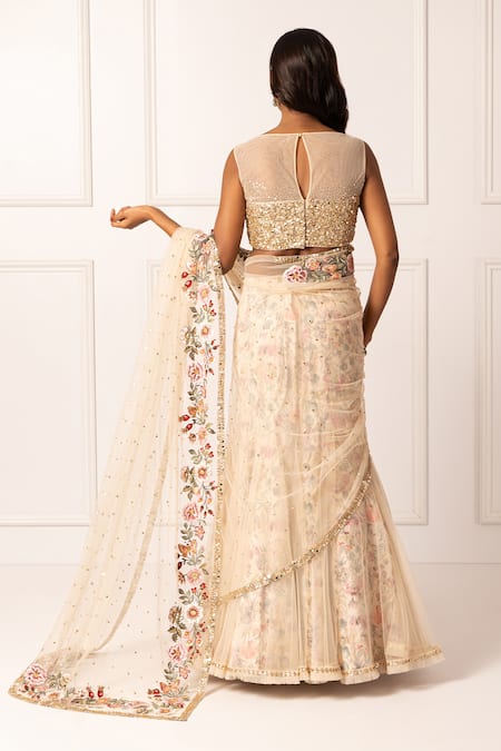 Isha Regalia Embellished Pre-Draped Saree With Blouse 