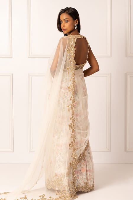 Isha Regalia Dori Embroidered Floral Saree Set 