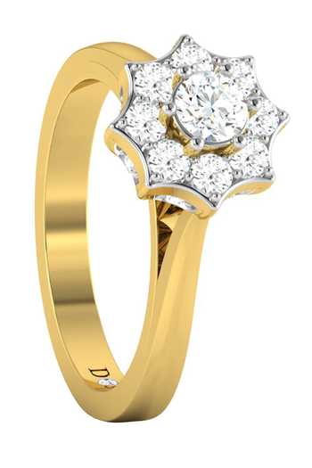 Divine Solitaires_Gold Plated Imitation Diamonds Floral 18kt Ring_Online_at_Aza_Fashions