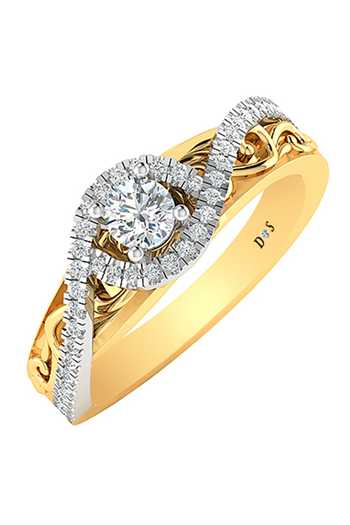Buy Divine Solitaires Gold Plated Imitation Diamonds 18kt Knot Ring at Aza Fashions Buy_Divine Solitaires_Gold Plated Imitation Diamonds 18kt Knot Ring_at_Aza_Fashions